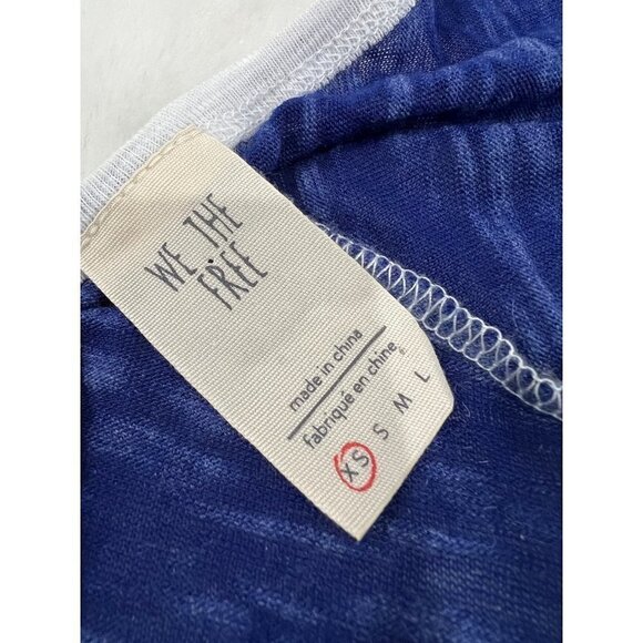 We The Free by Free People Charleston ColorBlock Oversized Tunic Blue/Pink/White - Picture 3 of 11